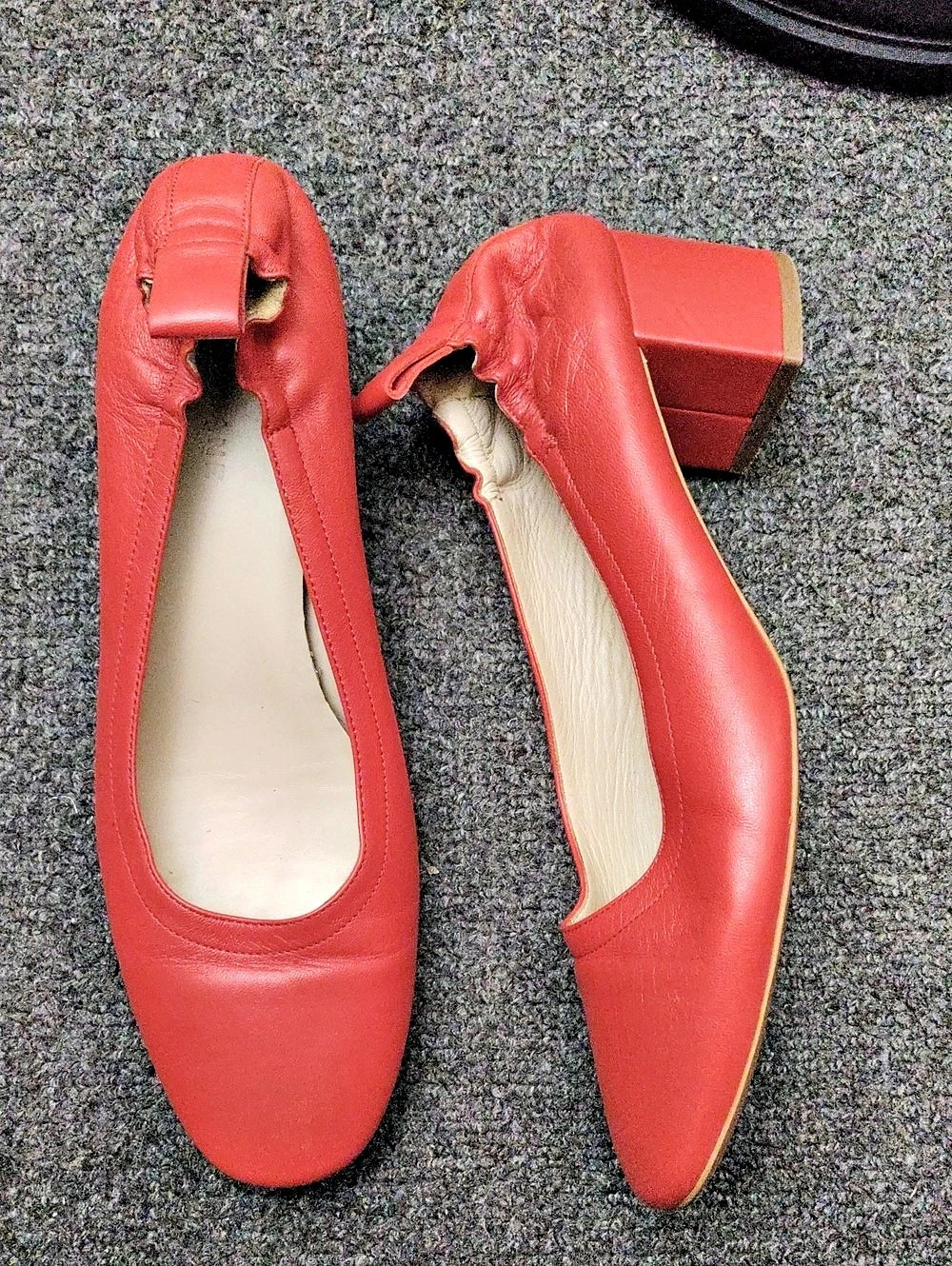 Red Block Heel Pumps